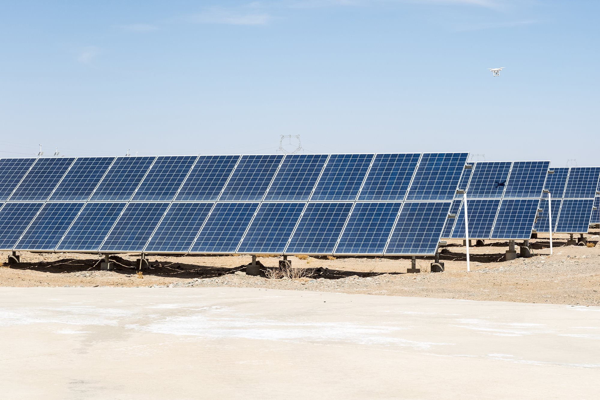 Solar panels in the Gobi desert