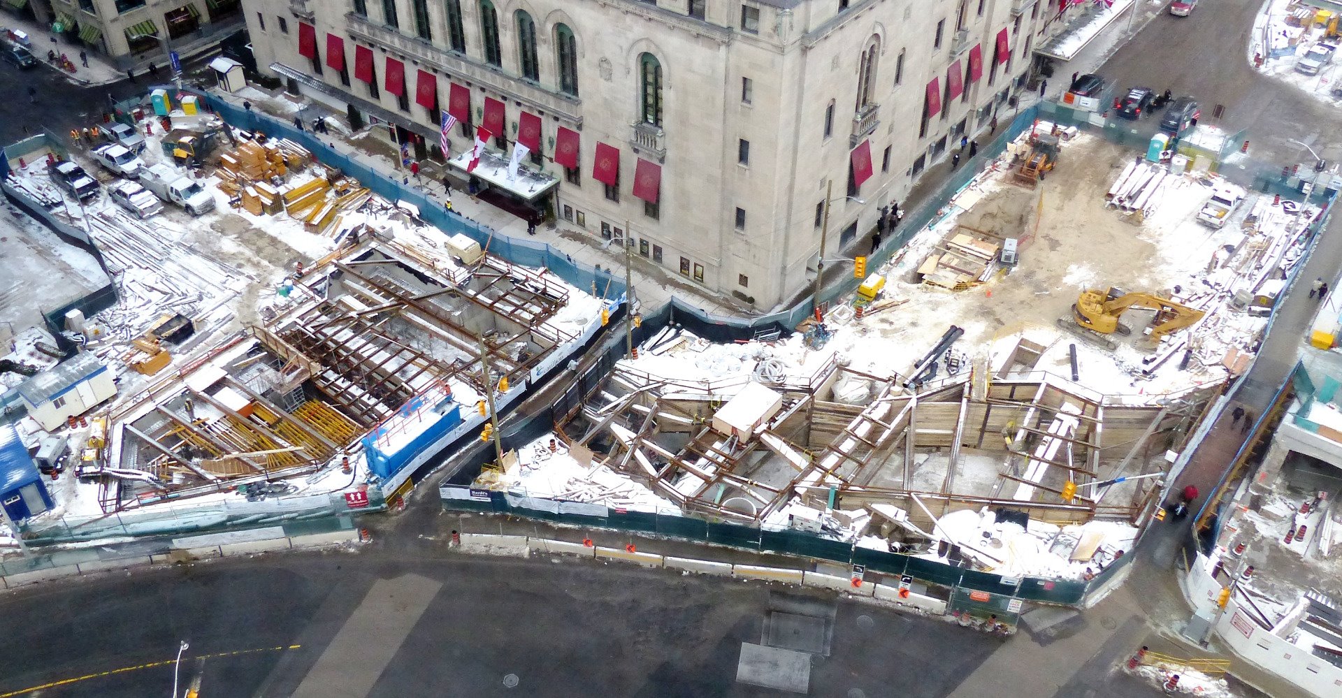 Arial view of the construction site