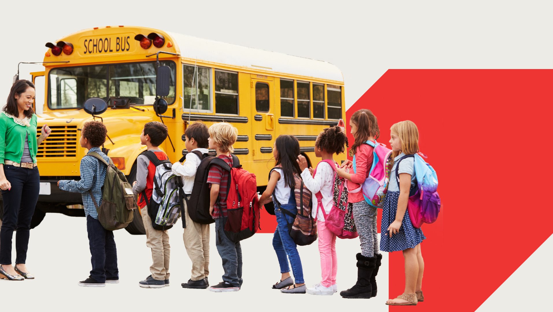Children in front of a schoolbus