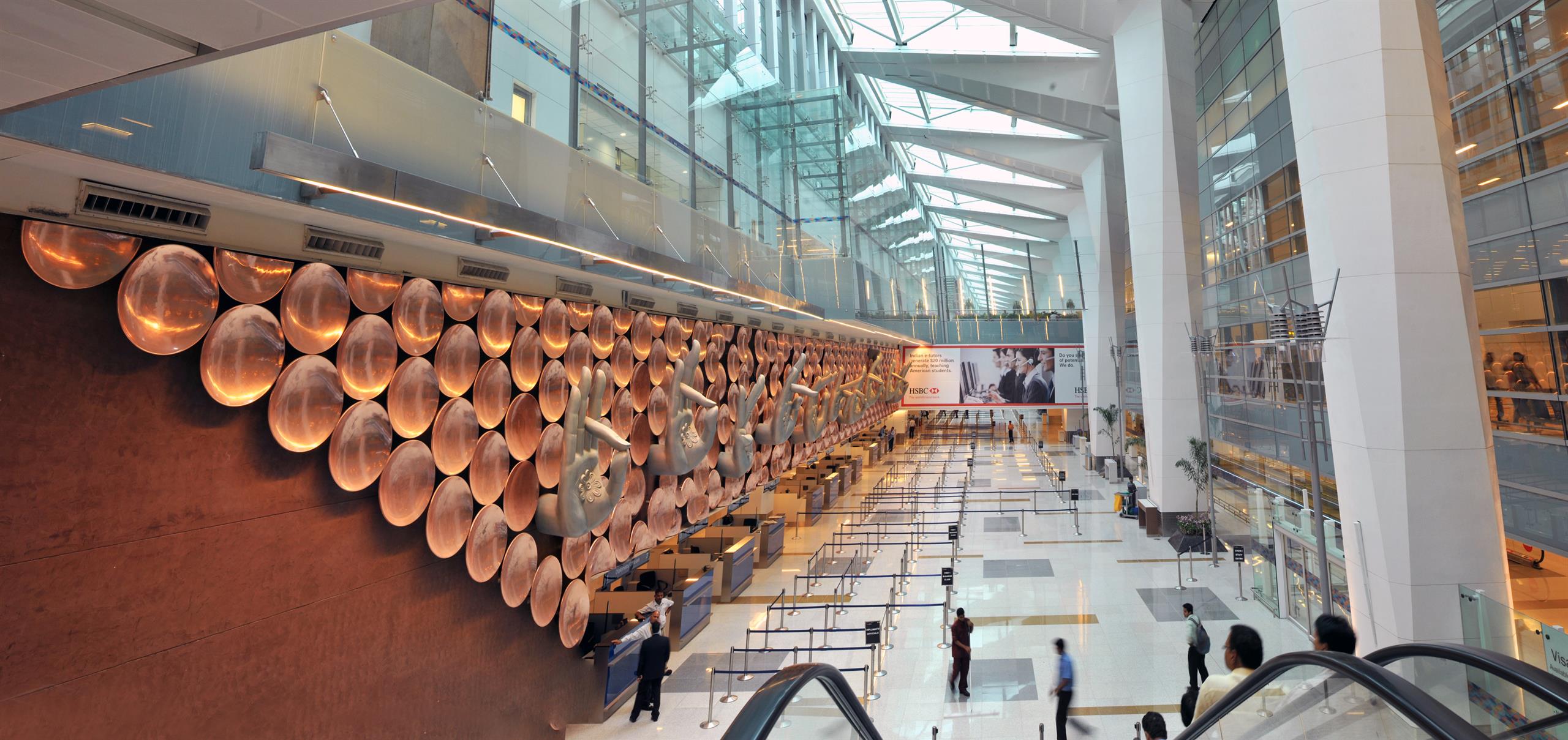 Inside the terminal at Delhi International