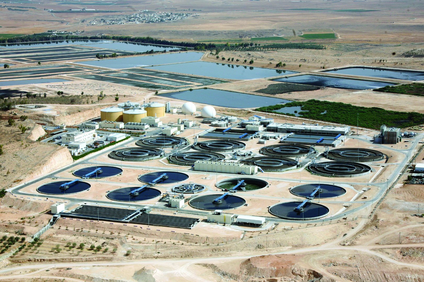 Arial view of the wastewater treatment plant
