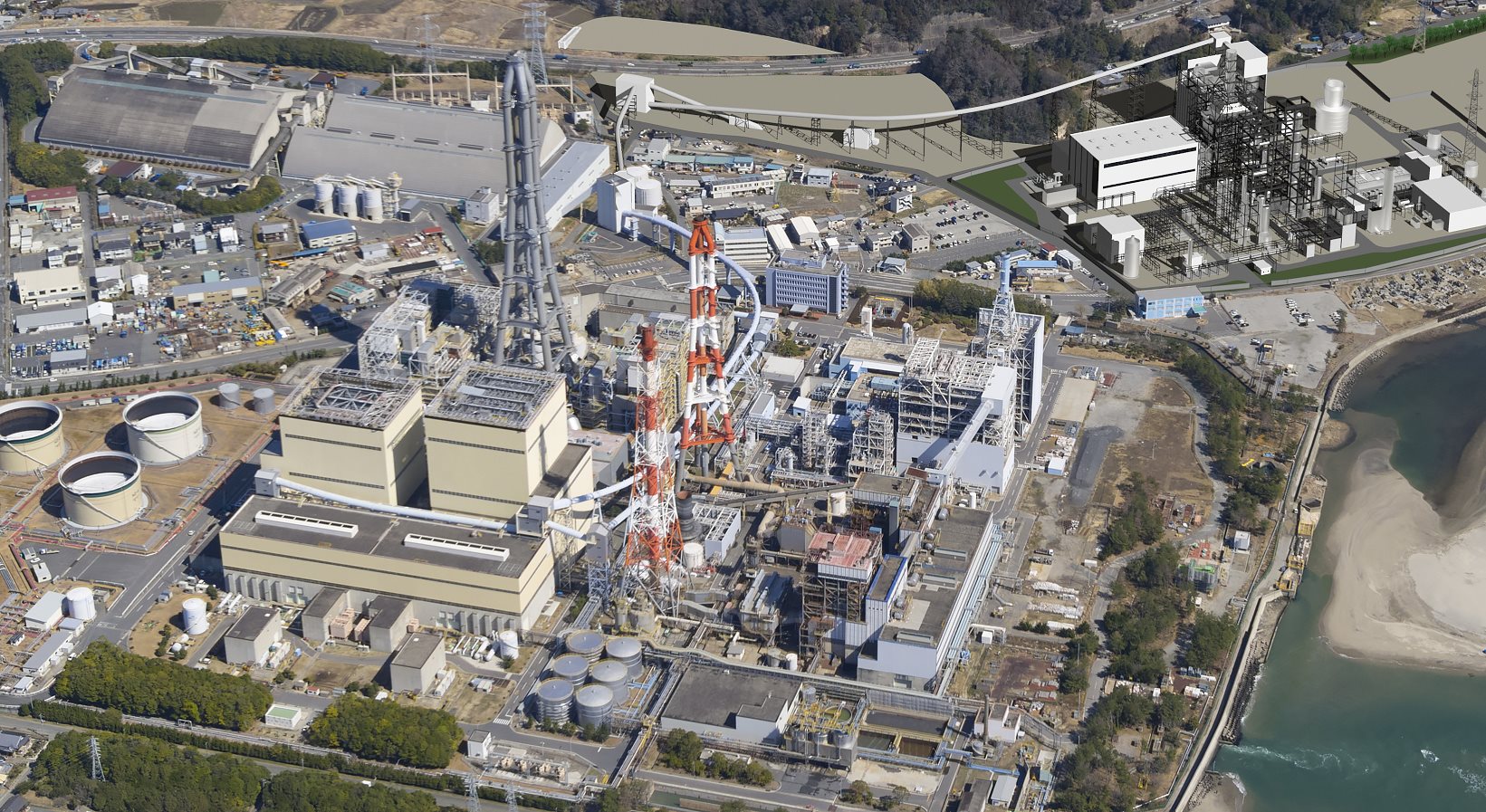 Arial view of the power plant