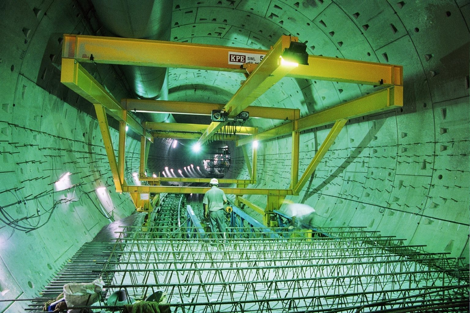 Internal view of tunnel lining under construction