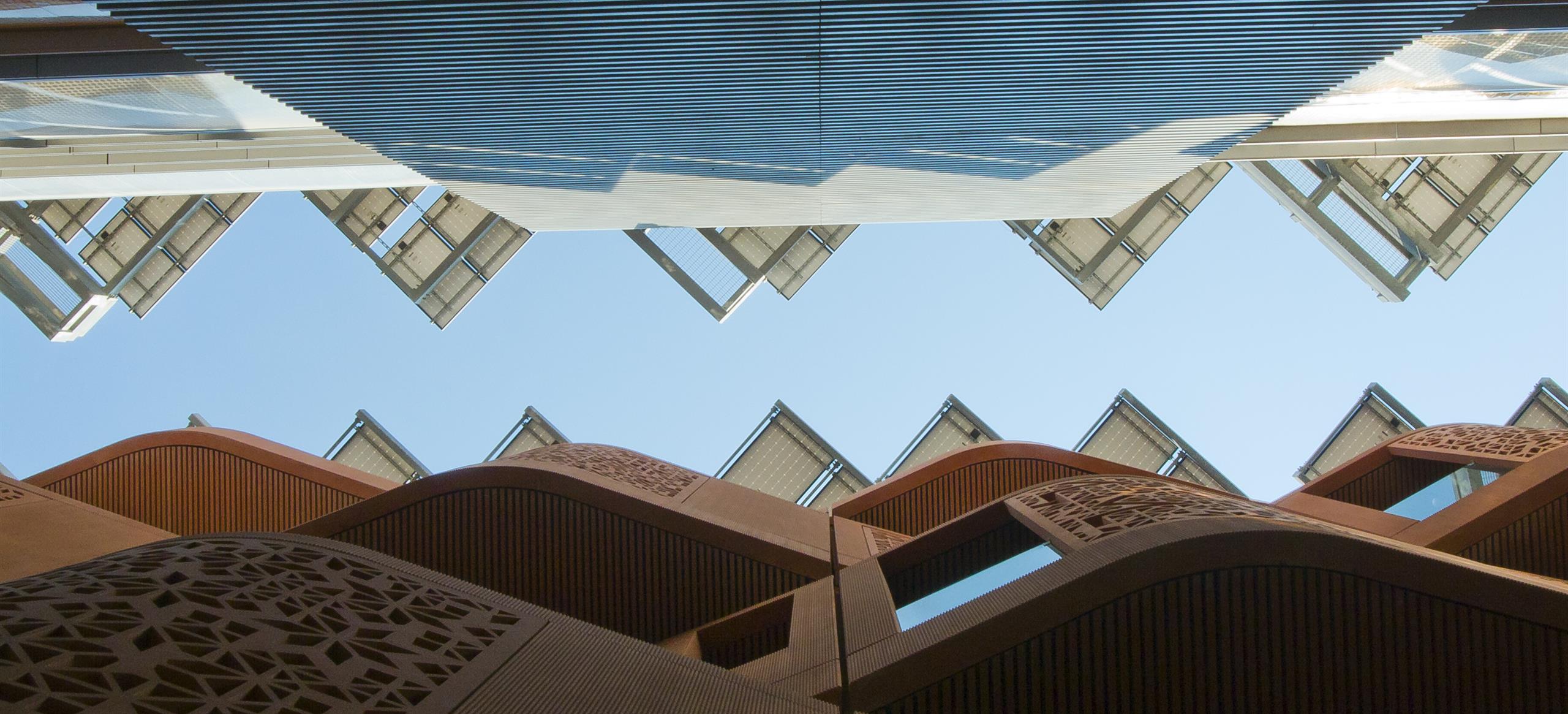 Looking at the sky from Masdar City