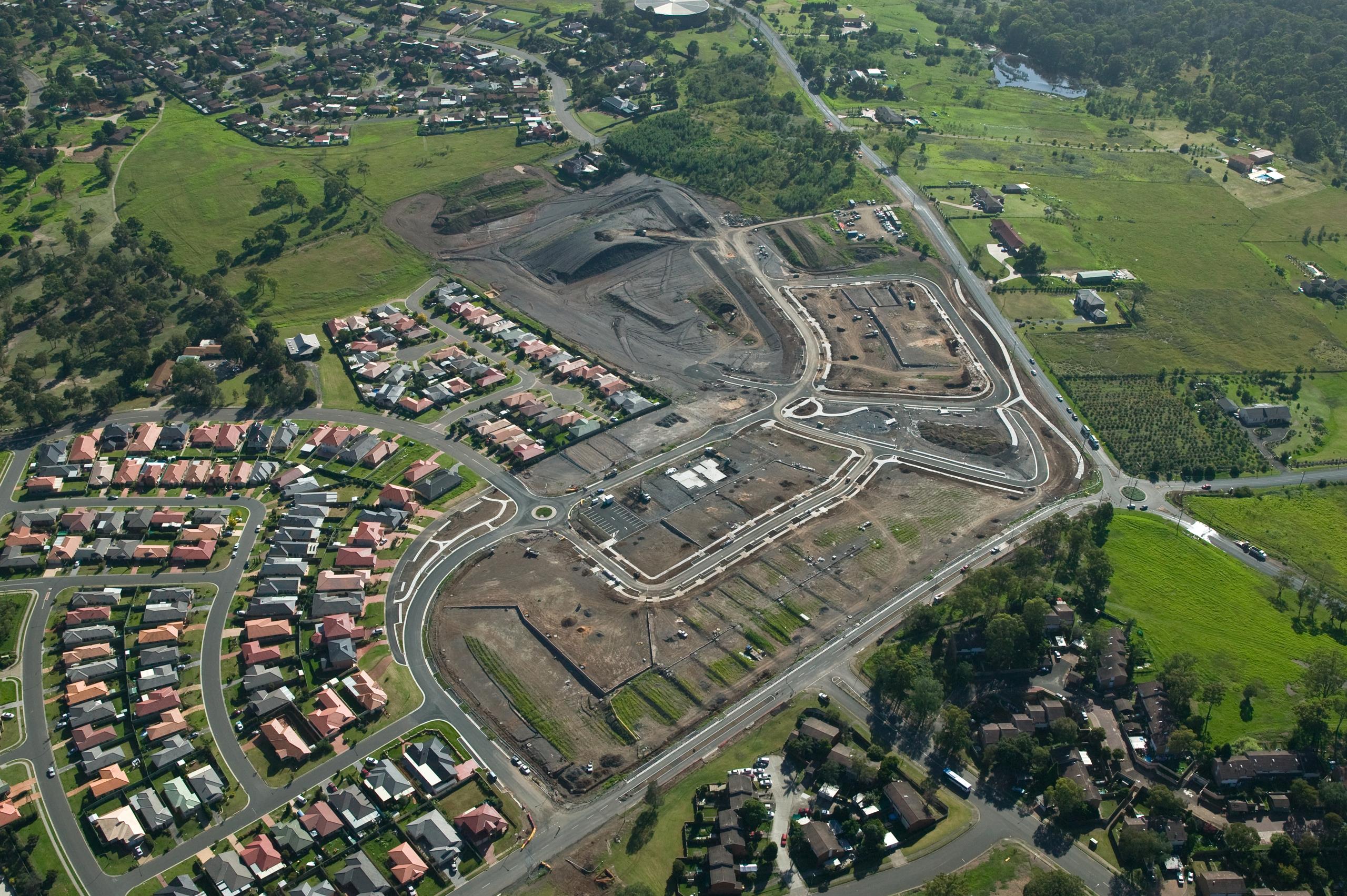 aerial view of Minto suburb in Sydney