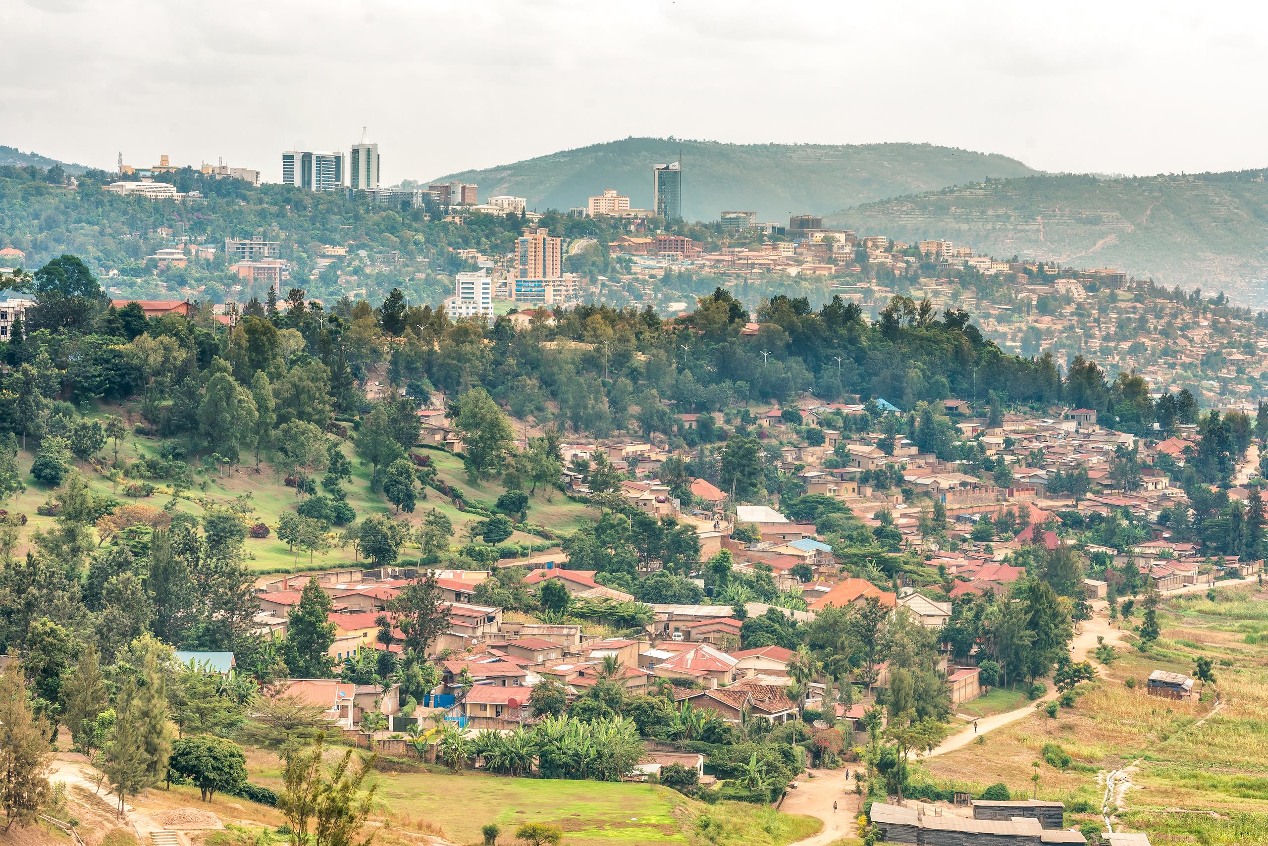 Panoramic view of Kigali in Rwanda