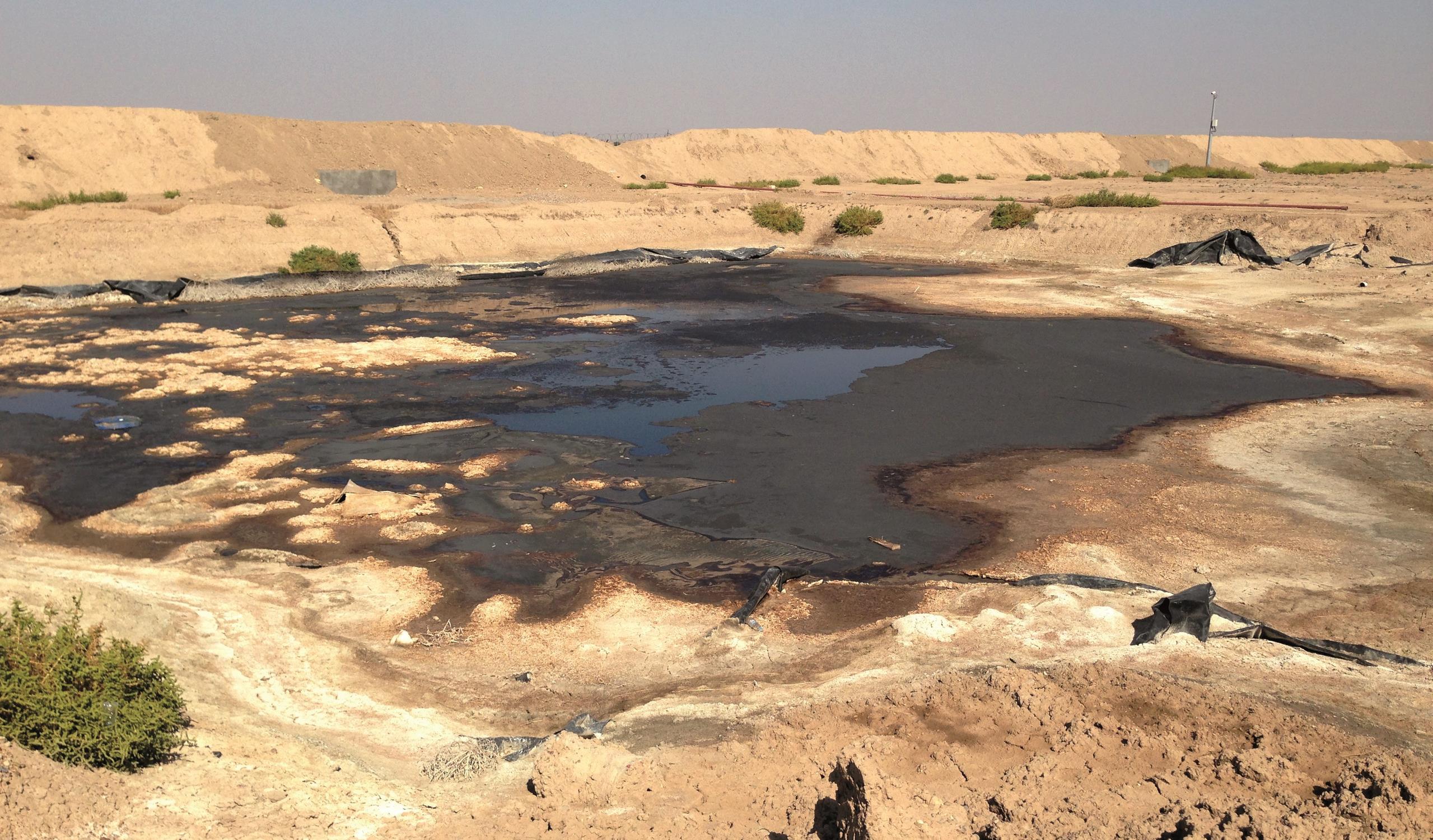 Oil waste at the Halfaya oilfield