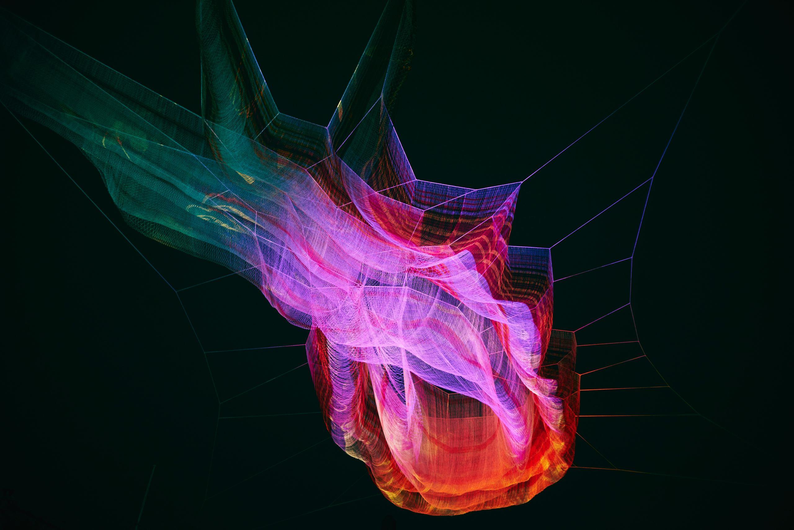 An abstract digital visualisation in vibrant colours