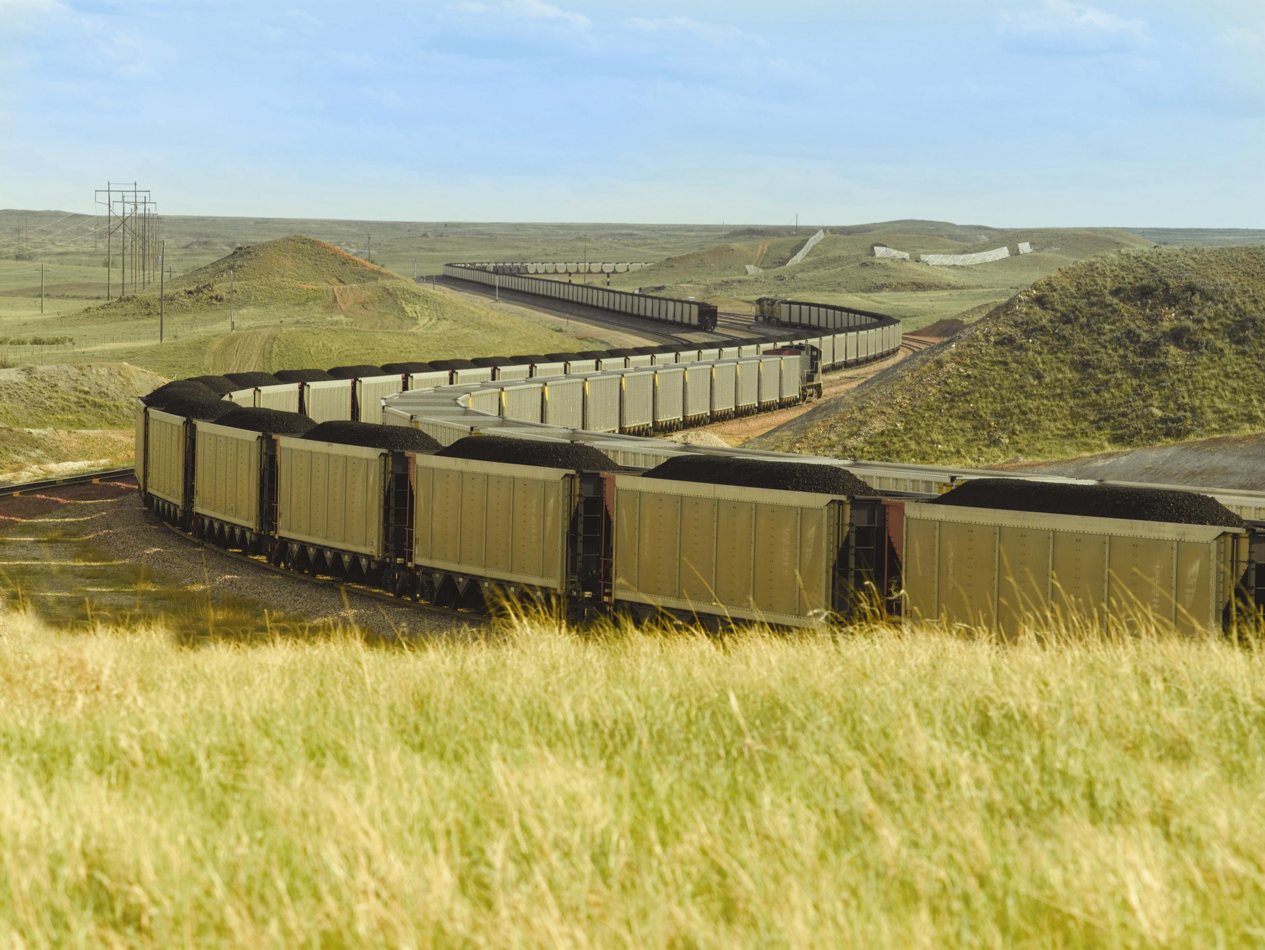 Goods train carrying coal