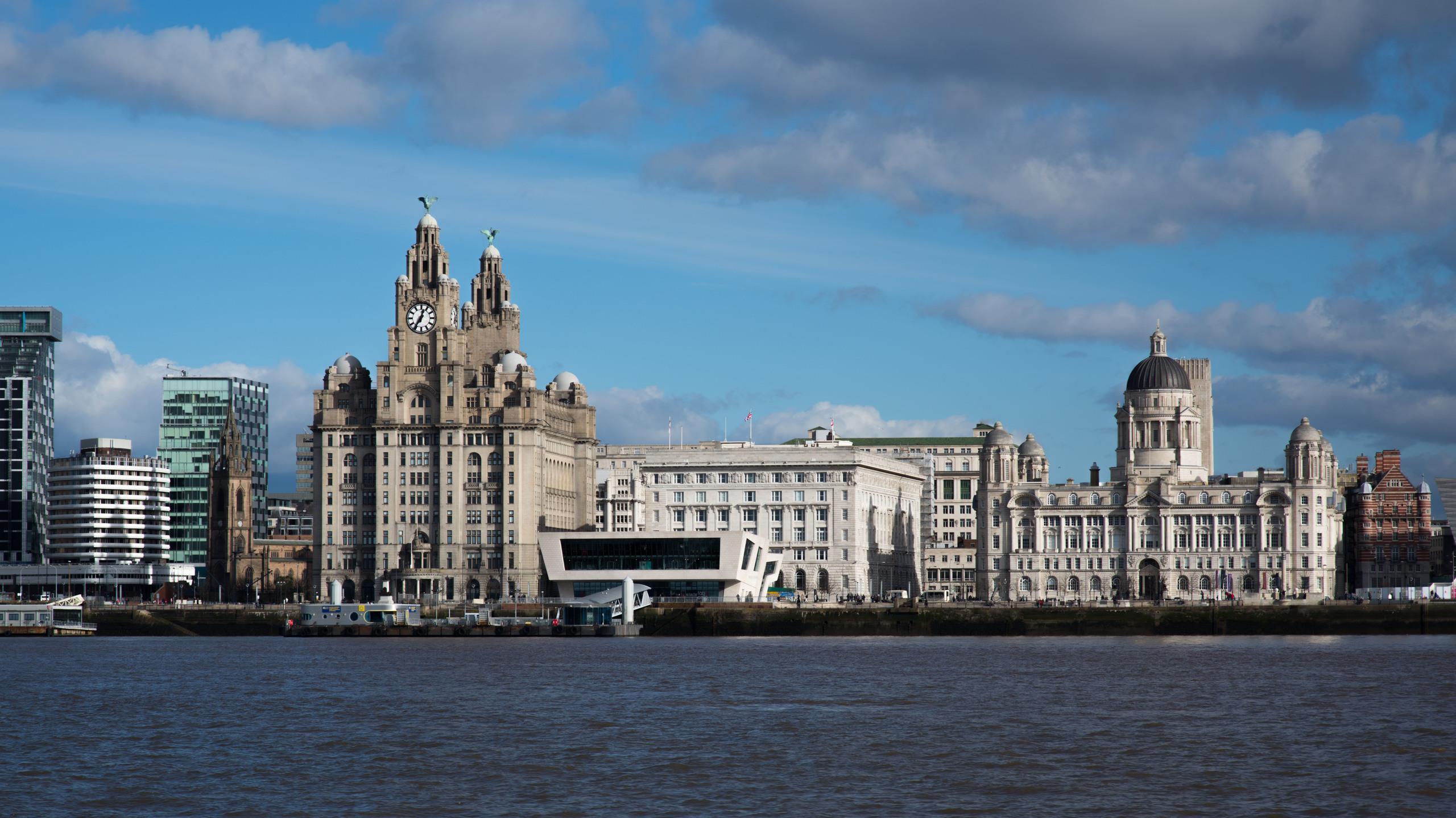 A view of Liverpool city centre from the outside
