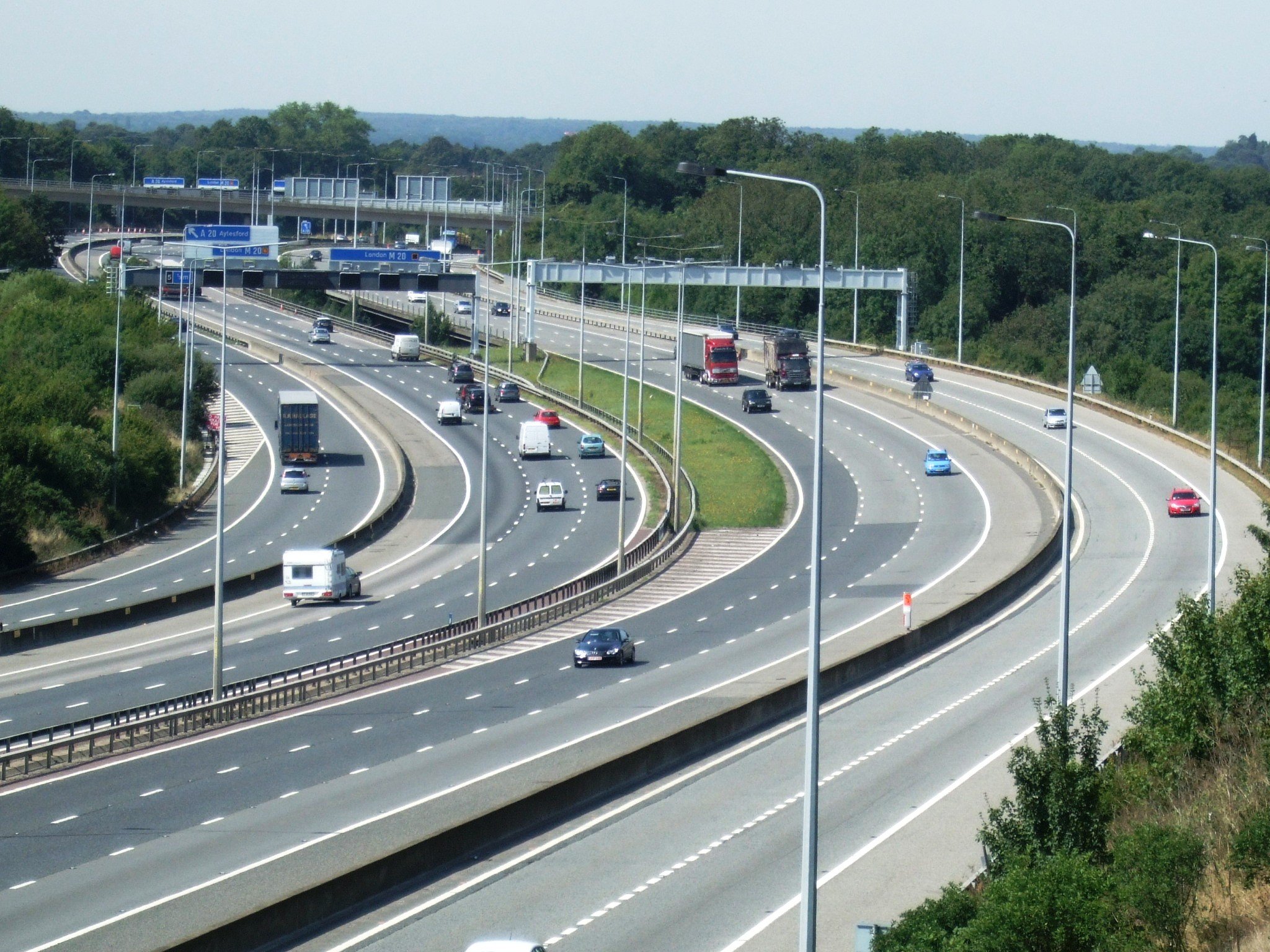 M20 motorway curve