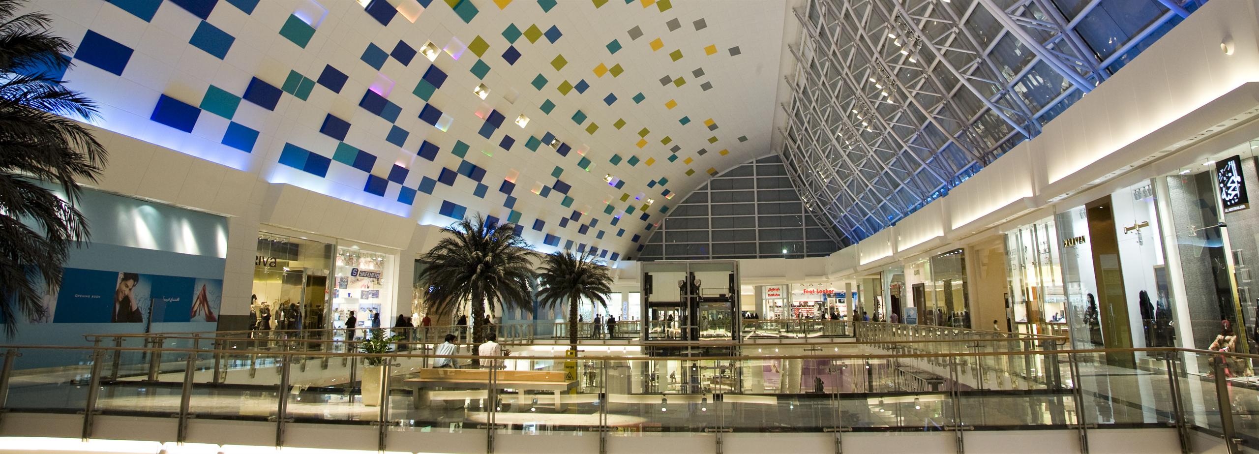 View of the ceiling Inside the mall