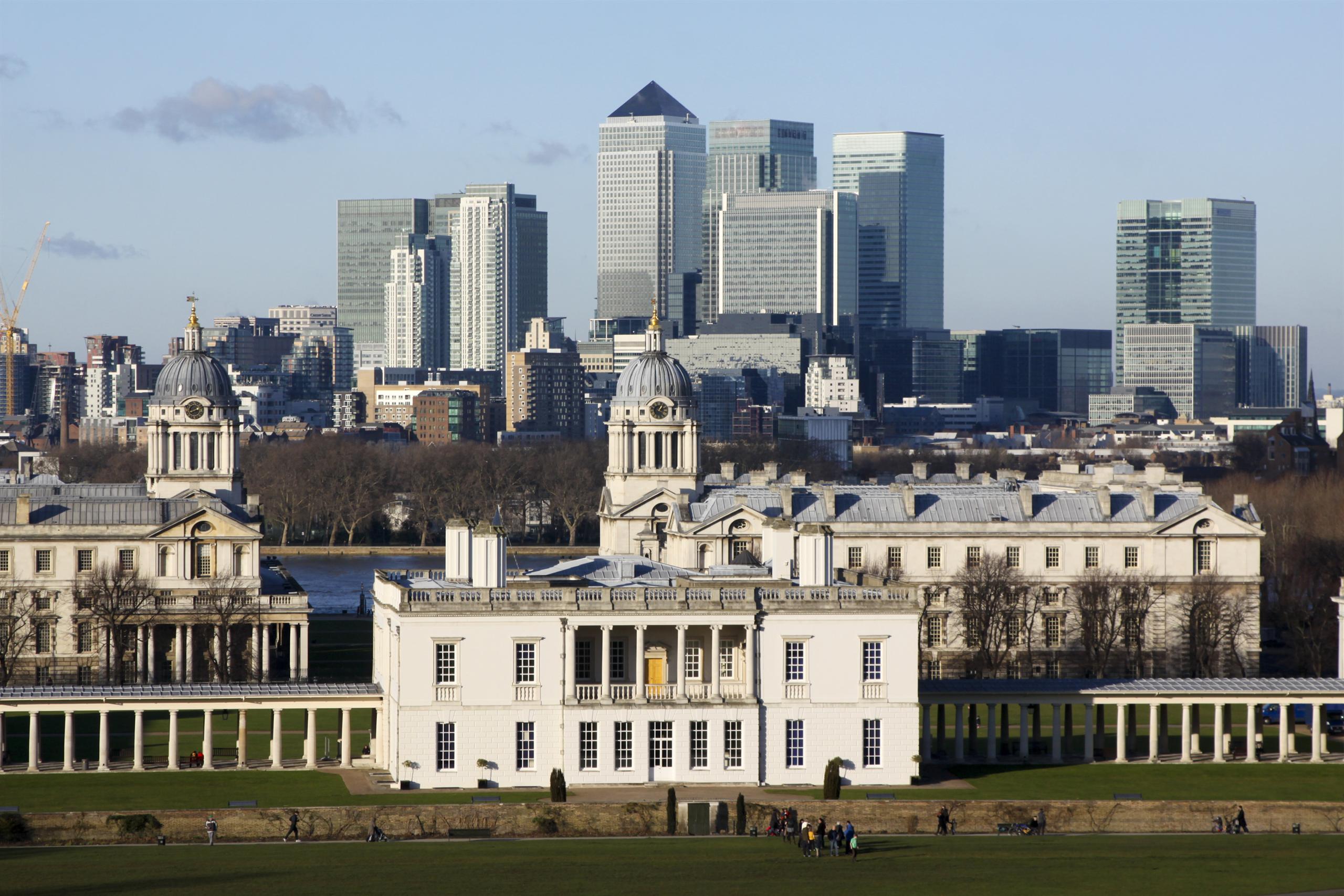 View of the museum and London skyline