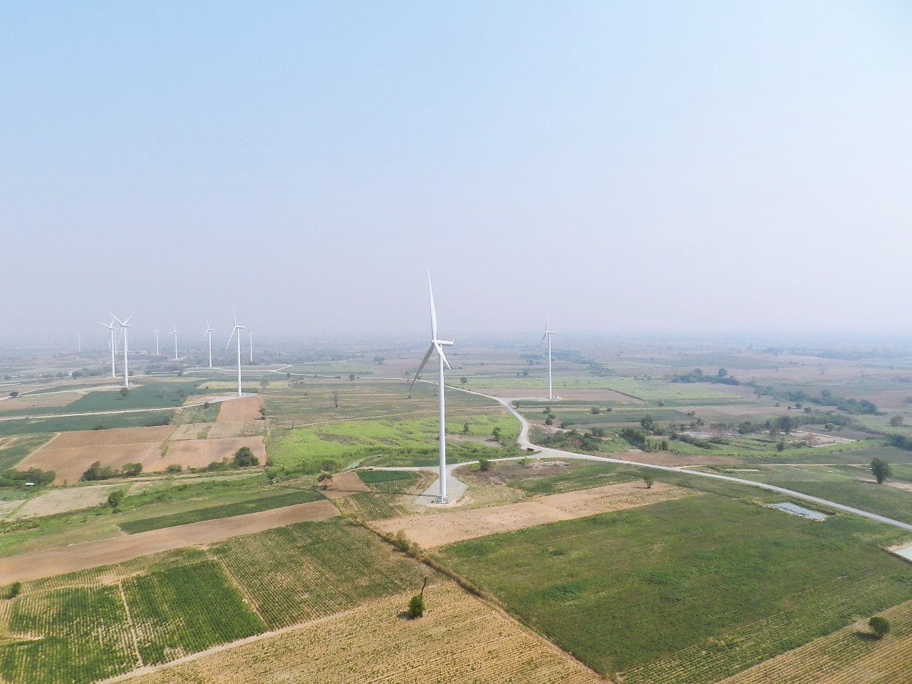 Landscape photo of the Huay Bong wind farm