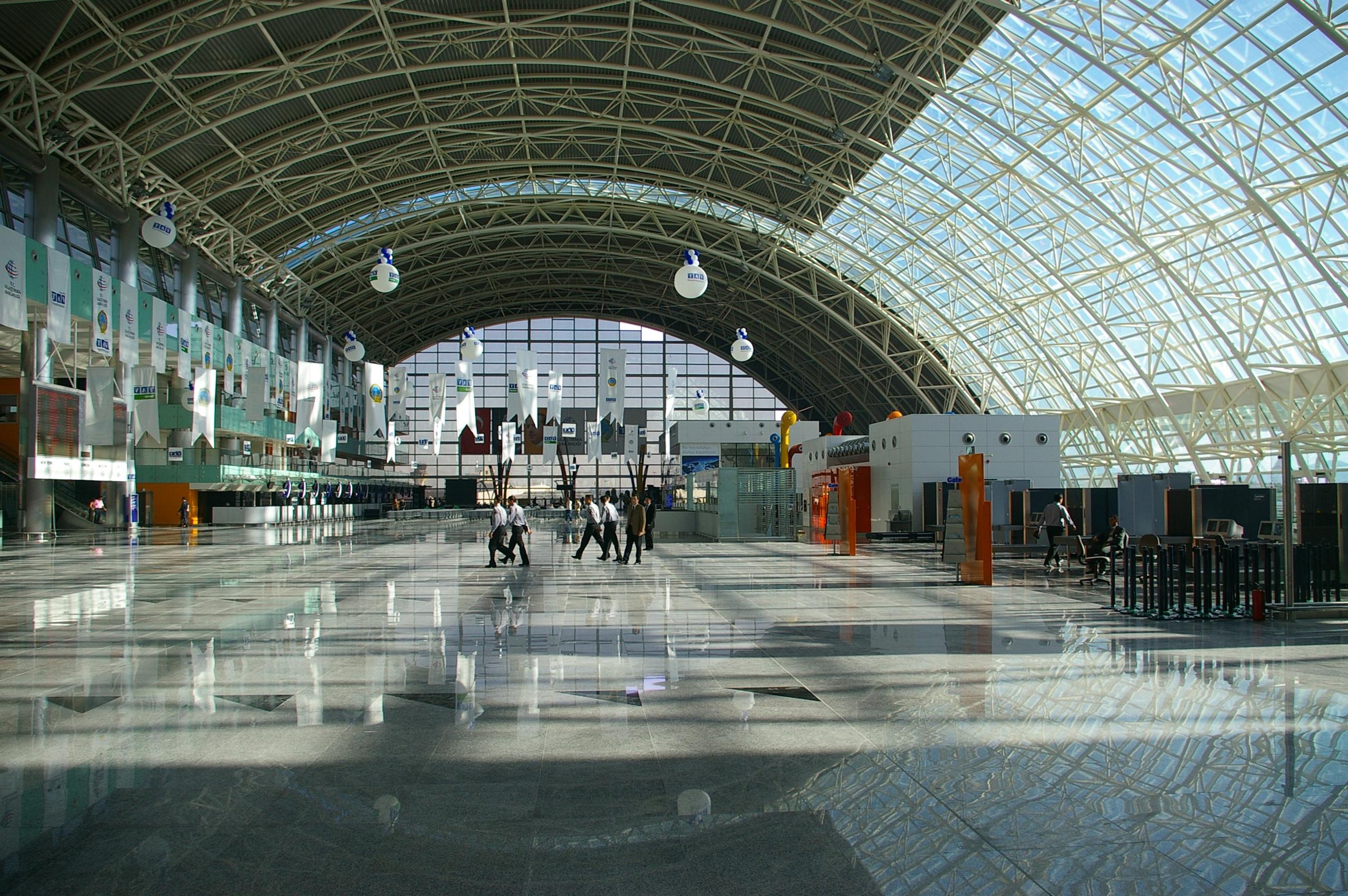 Inside the terminal at Izmir Airport