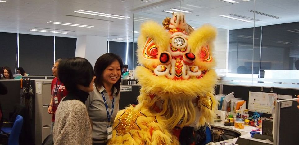 Lion dance at our Hong Kong office
