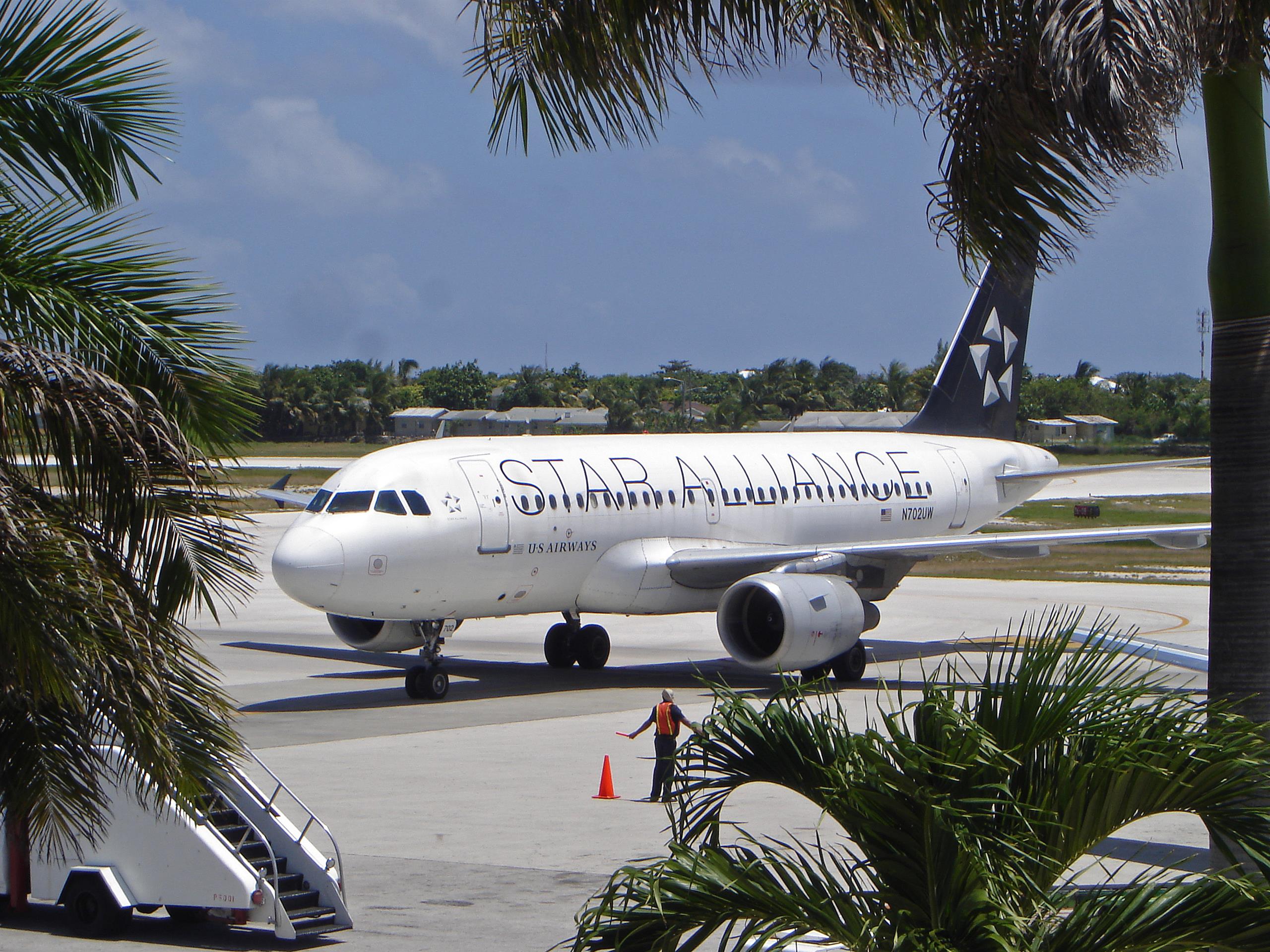 Front view of Star Alliance plane