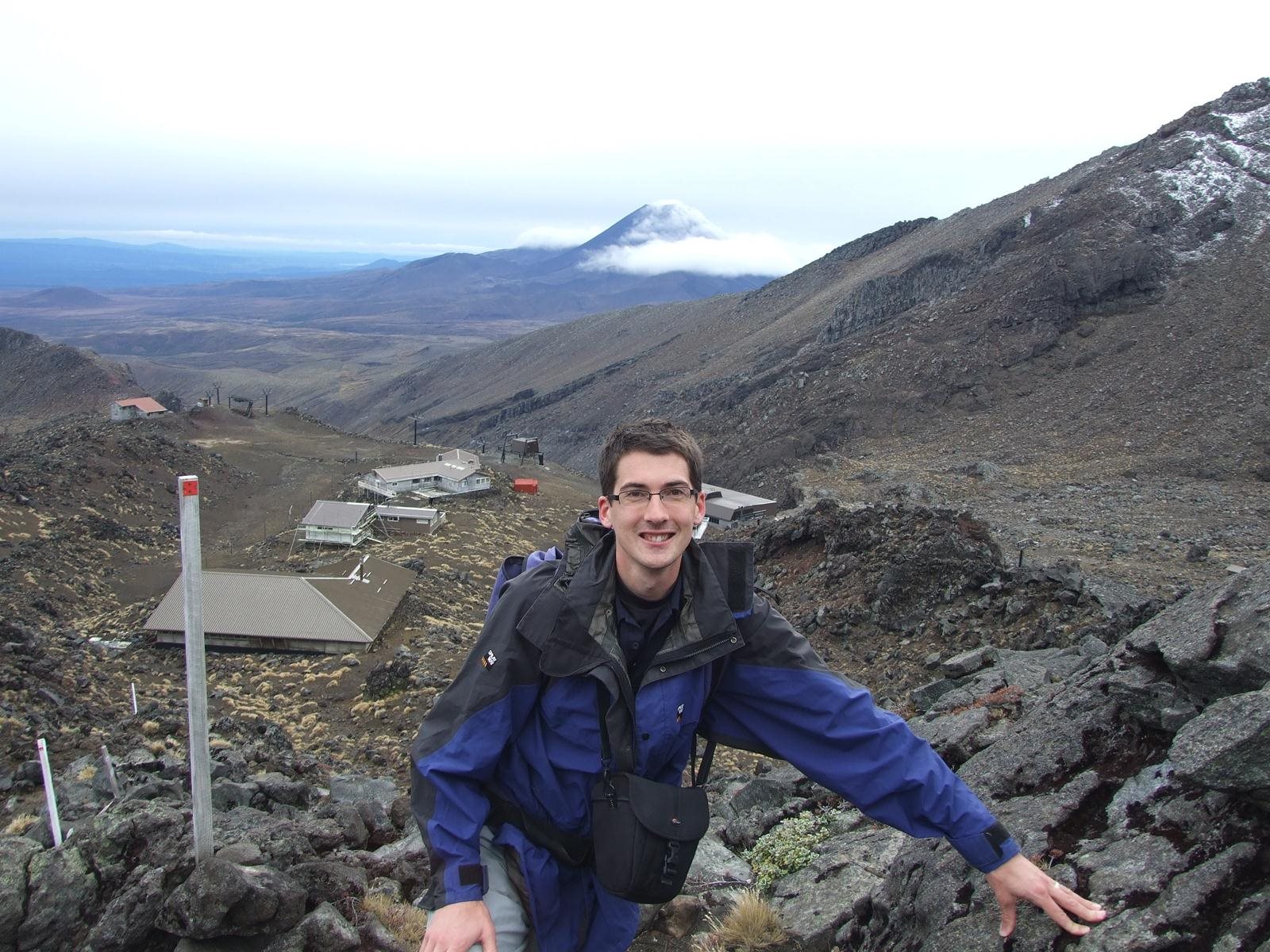 Simon climbing Mount Ruapehu