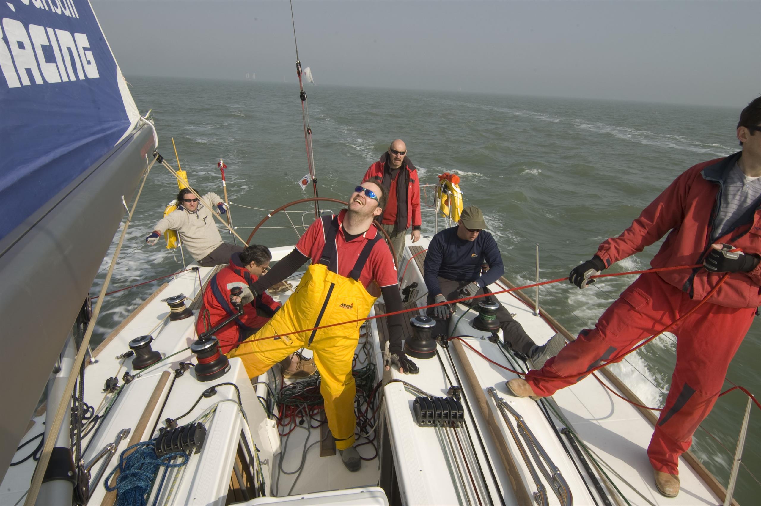 Paul offshore racing on the English Channel, UK.