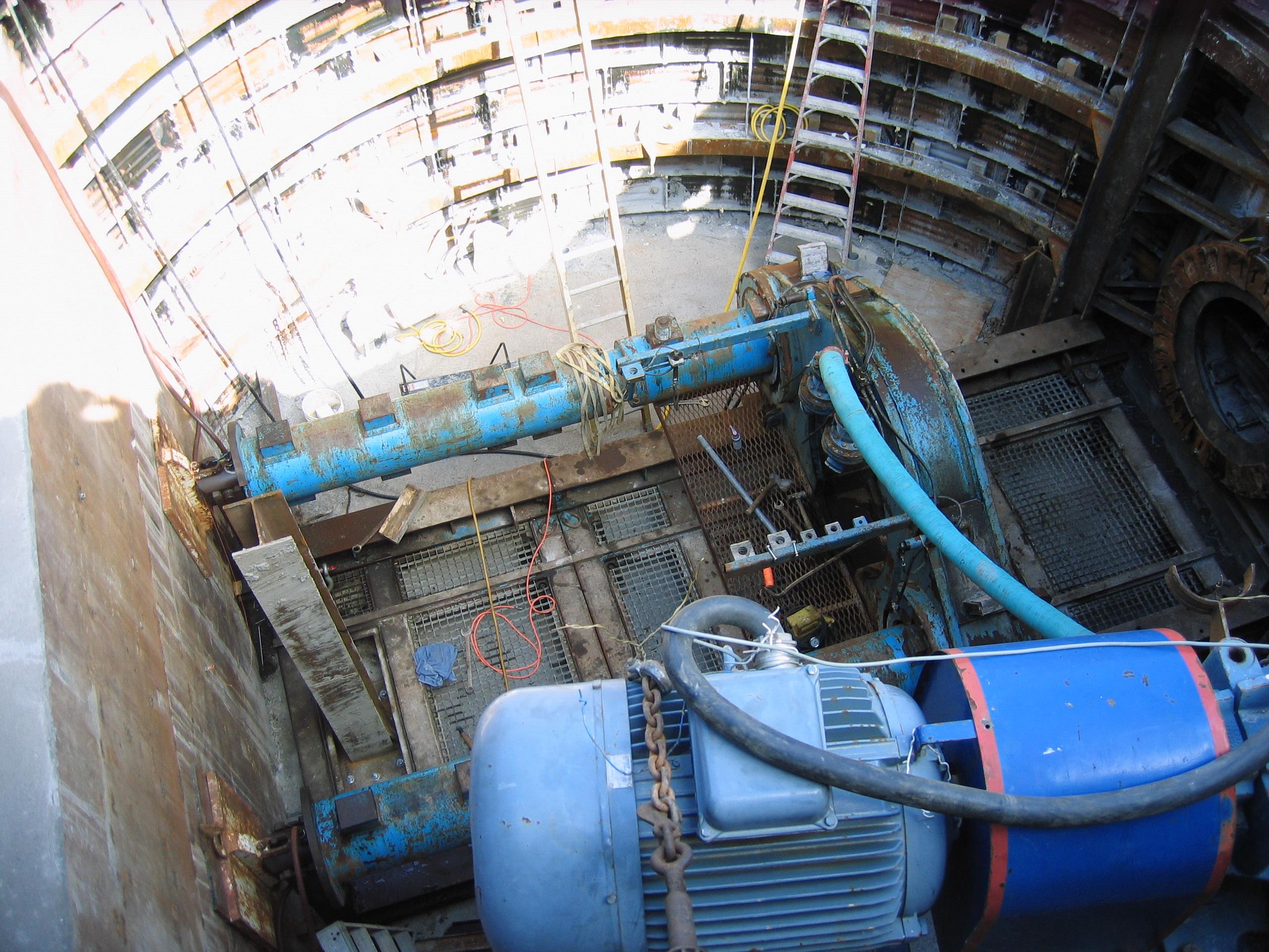 Aerial view of the tunneling machine