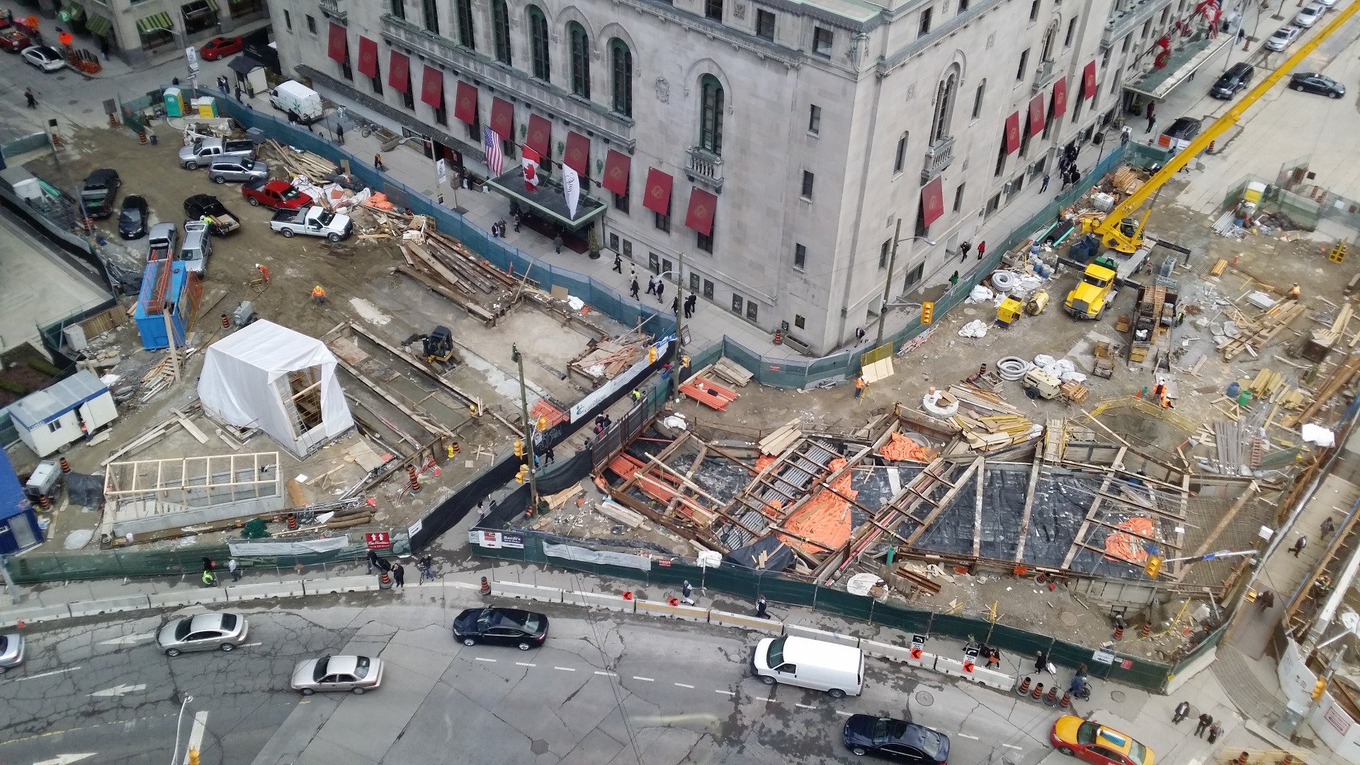 Aerial view of the Northwest PATH tunnel construction site