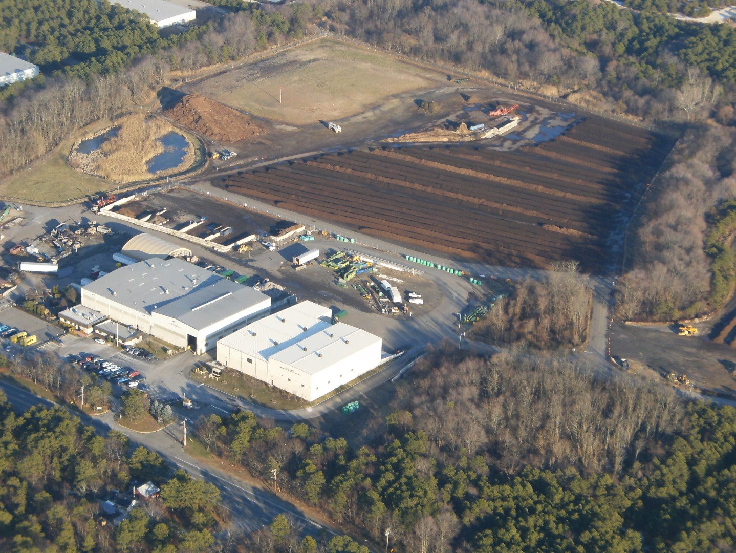 Aerial shot of the recycling center