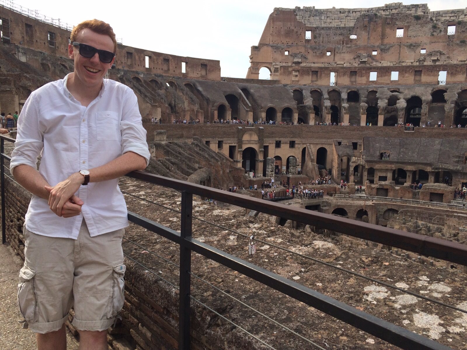 Fraser in Rome at the Colosseum