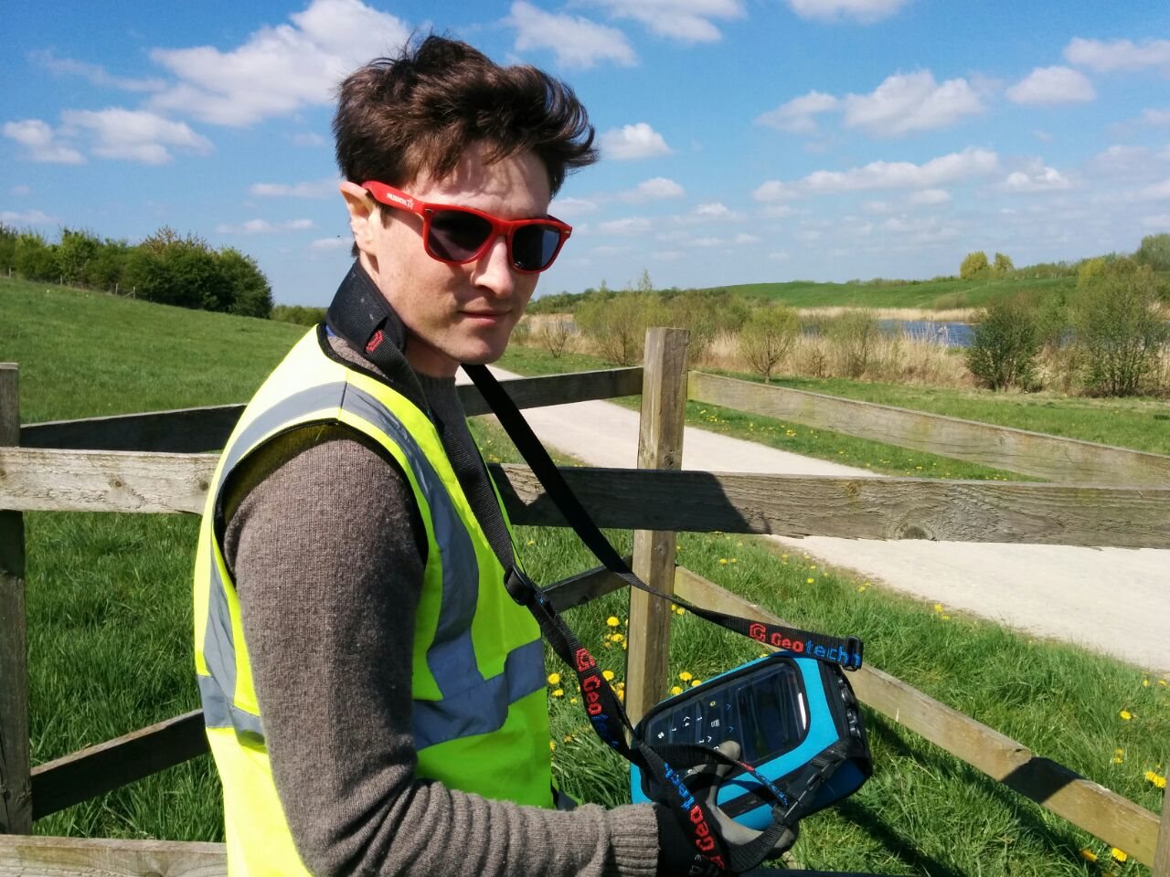 George carrying out landfill gas data collection for the Environment Agency