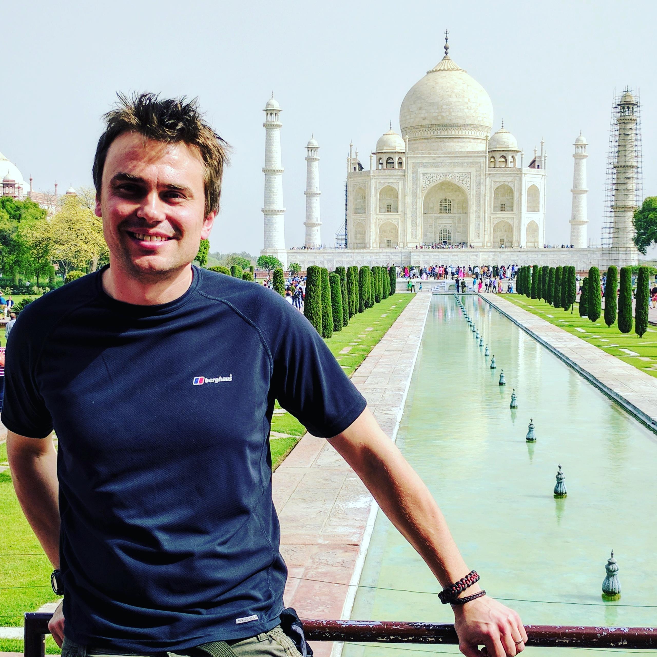 James visiting the Taj Mahal while on site in India in April 2017