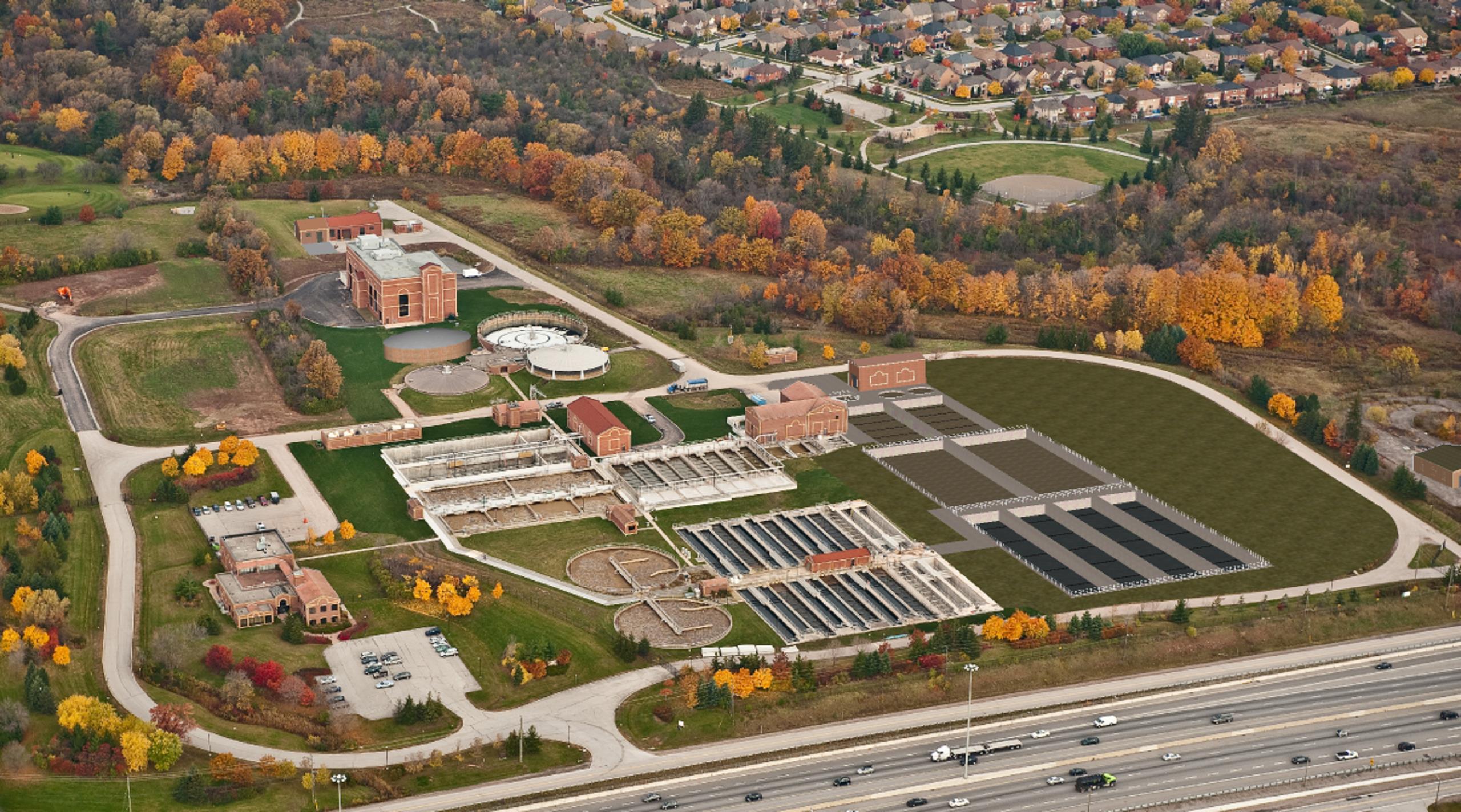 Aerial shot of the facility 