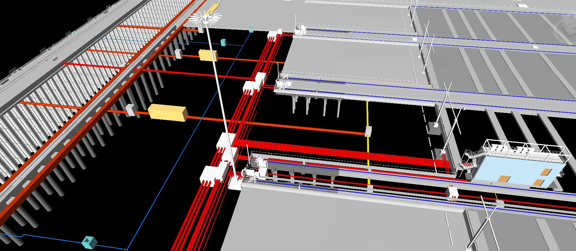 BIM image of the Caribbean container port yard & quay with services coordination