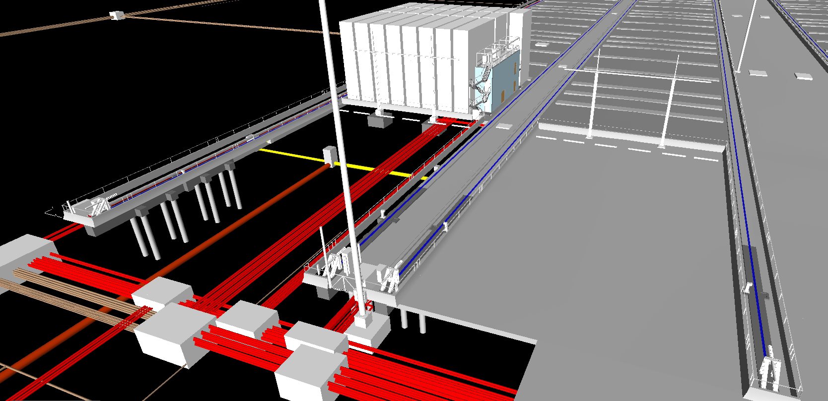 BIM image of the Caribbean container port yard with services coordination