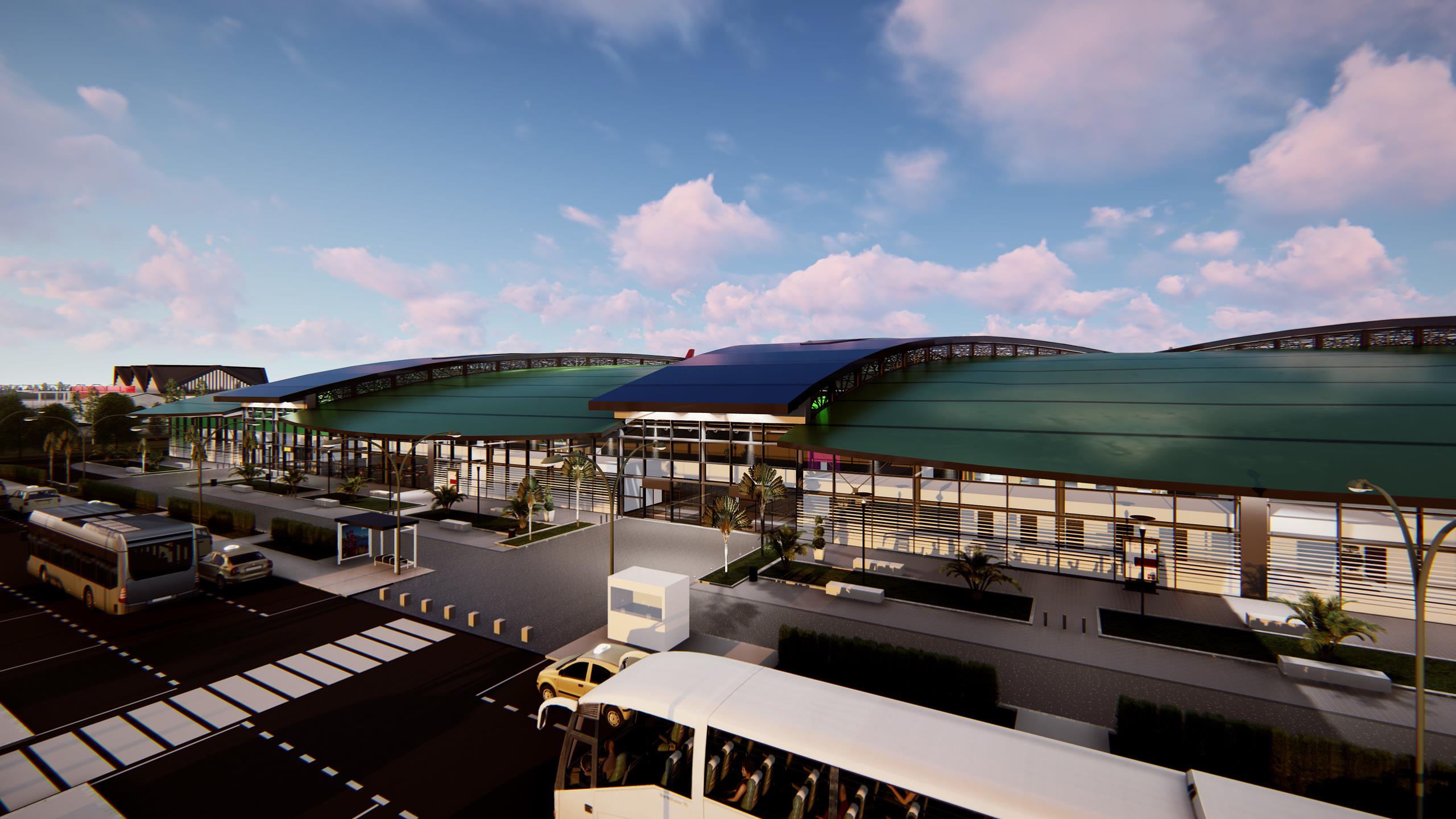 Building information modelling (BIM) image of what the modern airport facilities in Madagascar will look like once complete.
