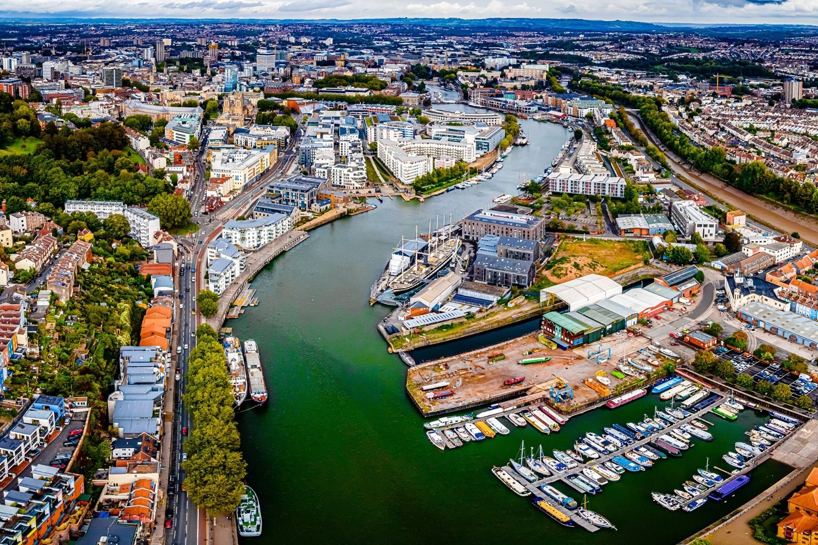 Aerial view of Bristol city