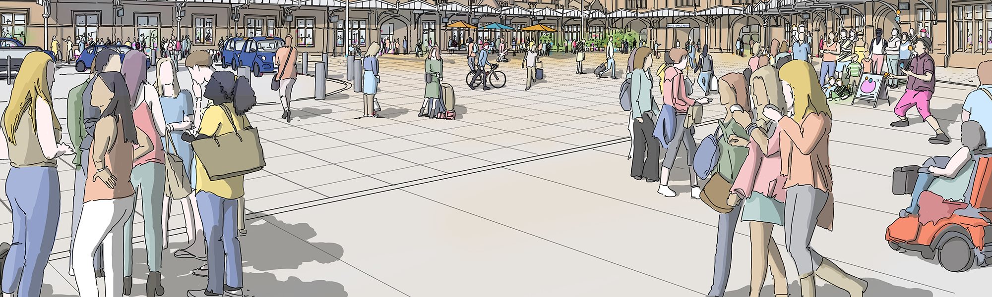 A drawing interpretation of the redeveloped Bristol Temple Quarter