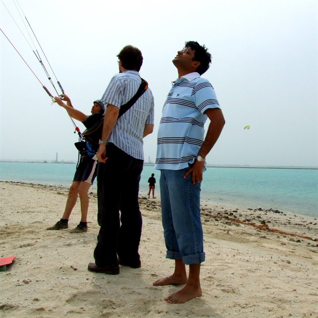 Lijo kite surfing in Bahrain