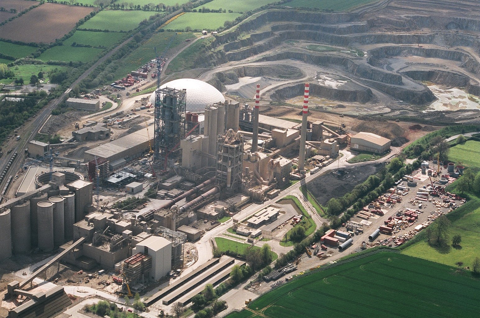 Aerial view of cement works