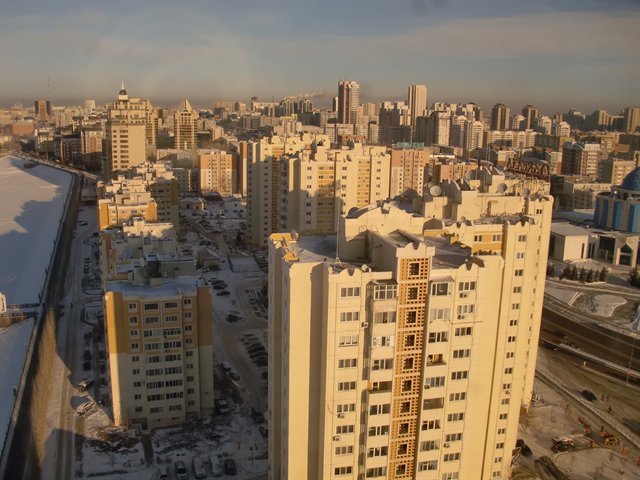View of apartment blocks in Astana city