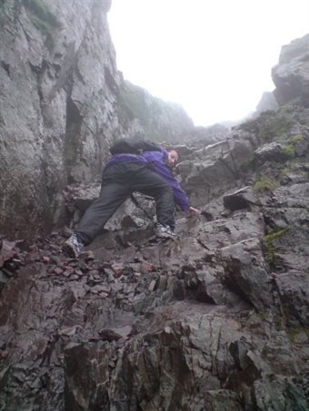 James climbing Scafell Pike