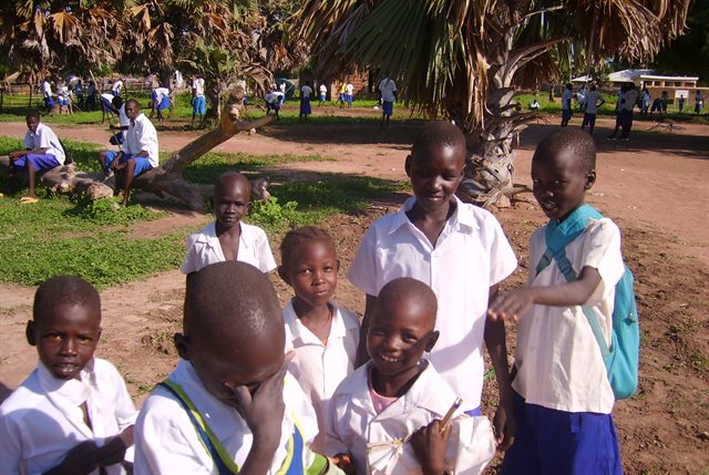 Group of schoolchildren in South Sudan