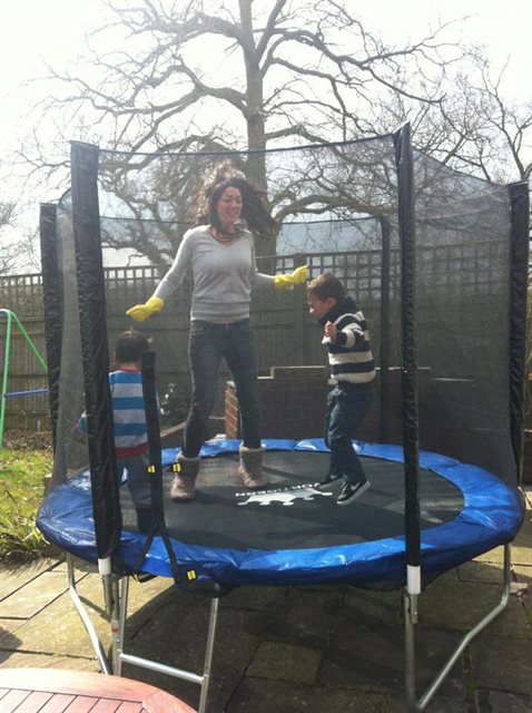 Lucy enjoys spending time with her children and jumping on the trampoline (in between doing the household chores)
