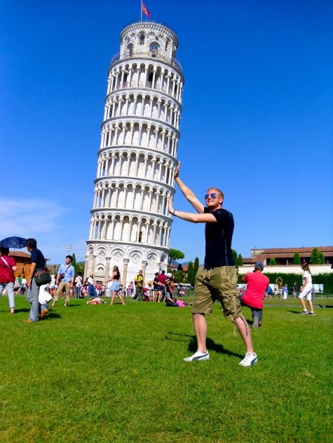 Gareth taking the inevitable picture you have to take in Pisa