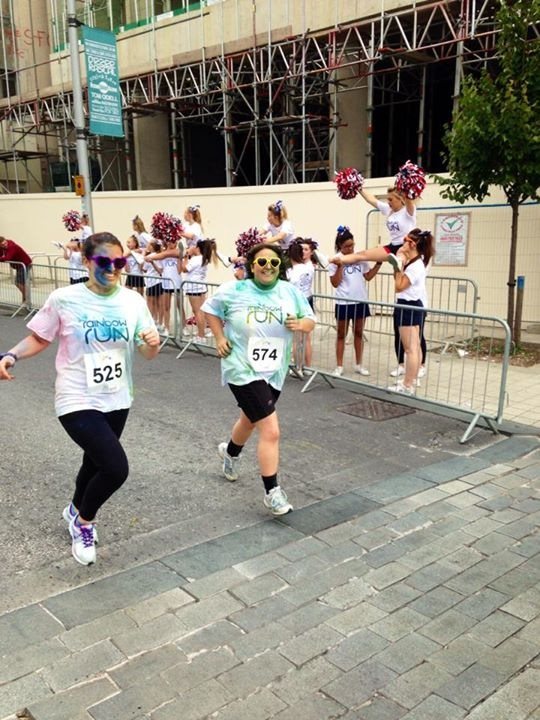 Taking part in the ‘Rainbow Run’, with my sister; raising money for Naomi House children’s hospice.